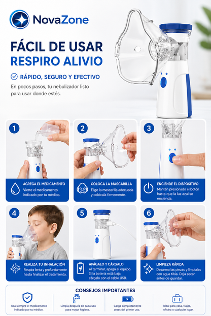 NebuliMax™ | Nebulizador Portátil Recargable