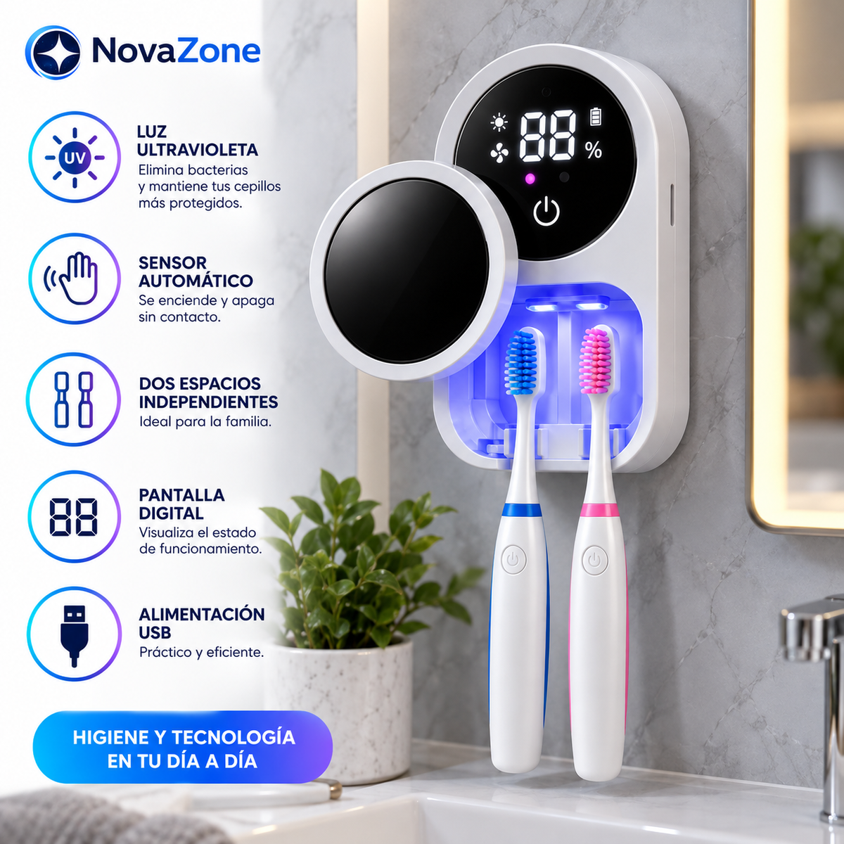 Dual UV Pro – Esterilizador Automático de Cepillos